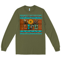 Army Green mom life leopard cowhide turquoise aztec Long Sleeve Tee - Artiststas