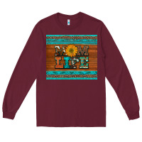Burgundy mom life leopard cowhide turquoise aztec Long Sleeve Tee - Artiststas