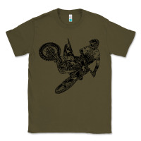 Army Green Eli Tomac Jump Illustration Classic Tee - linhVisuals