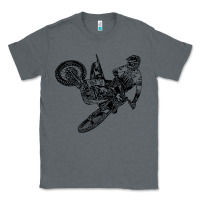 Charcoal Heather Eli Tomac Jump Illustration Classic Tee - linhVisuals