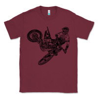 Burgundy Eli Tomac Jump Illustration Classic Tee - linhVisuals