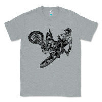 Heather Grey Eli Tomac Jump Illustration Classic Tee - linhVisuals