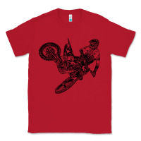 Red Eli Tomac Jump Illustration Classic Tee - linhVisuals