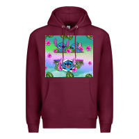 Burgundy custom name stitch Premium Hoodie - AdoDesignShop