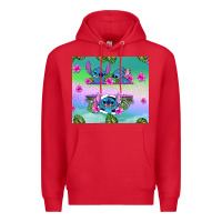 Red custom name stitch Premium Hoodie - AdoDesignShop