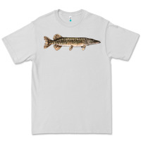 Dove Grey Northern Pike Fish Illustrations Premium Tee - LillyAllenDesigns