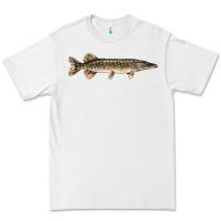 White Northern Pike Fish Illustrations Premium Tee - LillyAllenDesigns