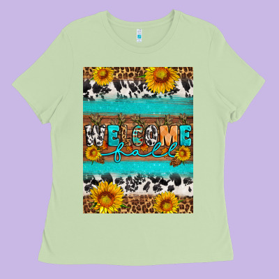 Welcome Fall Ladies Tee Designed By Artiststas