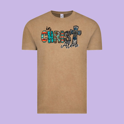 In Christ Alone Vintage Tee Designed By Racoondesign