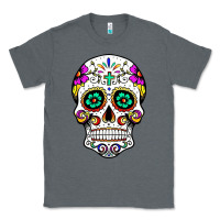 Charcoal Heather sugar skull Classic Tee - linhVisuals