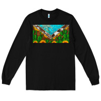 Black cactus sunflower cowhide and turquoise license plate Long Sleeve Tee - Artiststas