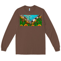 Chestnut cactus sunflower cowhide and turquoise license plate Long Sleeve Tee - Artiststas