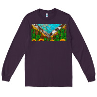 Plum cactus sunflower cowhide and turquoise license plate Long Sleeve Tee - Artiststas
