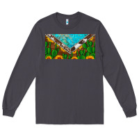 Smoke cactus sunflower cowhide and turquoise license plate Long Sleeve Tee - Artiststas