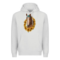 Dove Grey brown horse with gemstone and sunflowers Premium Hoodie - RanaPortraitStore