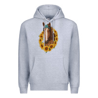 Heather Grey brown horse with gemstone and sunflowers Premium Hoodie - RanaPortraitStore