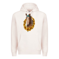 Pale Pink brown horse with gemstone and sunflowers Premium Hoodie - RanaPortraitStore