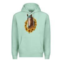 Seafoam brown horse with gemstone and sunflowers Premium Hoodie - RanaPortraitStore