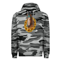 Slate Camo brown horse with gemstone and sunflowers Premium Hoodie - RanaPortraitStore