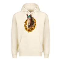 Tofu brown horse with gemstone and sunflowers Premium Hoodie - RanaPortraitStore