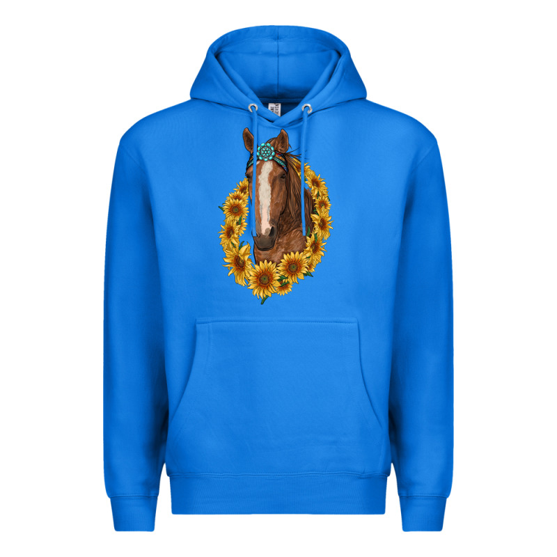 Brown Horse With Gemstone And Sunflowers Premium Hoodie by RanaPortraitStore | Teevron