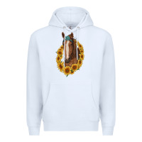 White brown horse with gemstone and sunflowers Premium Hoodie - RanaPortraitStore