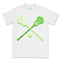 White funny lacrosse st patricks day boys men shamrock ball t shirt Classic Tee - linhVisuals