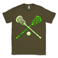Army Green funny lacrosse st patricks day boys men shamrock ball t shirt Classic Tee - linhVisuals