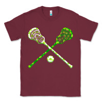 Burgundy funny lacrosse st patricks day boys men shamrock ball t shirt Classic Tee - linhVisuals
