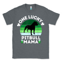 Charcoal Heather funny st patrick's day one lucky pitbull mama pitbulldog t shirt Classic Tee - linhVisuals
