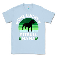 Dusty Blue funny st patrick's day one lucky pitbull mama pitbulldog t shirt Classic Tee - linhVisuals