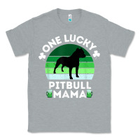 Heather Grey funny st patrick's day one lucky pitbull mama pitbulldog t shirt Classic Tee - linhVisuals