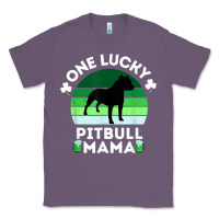 Lavender funny st patrick's day one lucky pitbull mama pitbulldog t shirt Classic Tee - linhVisuals
