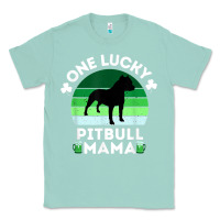 Seafoam funny st patrick's day one lucky pitbull mama pitbulldog t shirt Classic Tee - linhVisuals