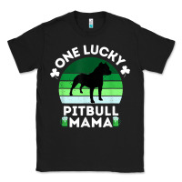 Black funny st patrick's day one lucky pitbull mama pitbulldog t shirt Classic Tee - linhVisuals