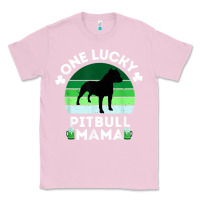 Bubblegum Pink funny st patrick's day one lucky pitbull mama pitbulldog t shirt Classic Tee - linhVisuals