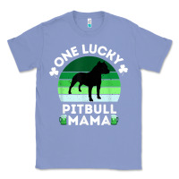 Colony Blue funny st patrick's day one lucky pitbull mama pitbulldog t shirt Classic Tee - linhVisuals
