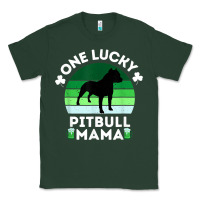 Sports Green funny st patrick's day one lucky pitbull mama pitbulldog t shirt Classic Tee - linhVisuals
