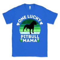 Funny St Patrick's Day One Lucky Pitbull Mama Pitbulldog T Shirt Classic Tee | Teevron