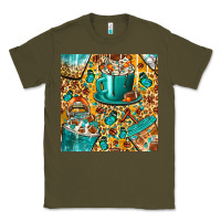 Army Green american football coffee cups with butterfly and leopard seamless patt Classic Tee - BundleAndBundleShop