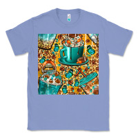 Colony Blue american football coffee cups with butterfly and leopard seamless patt Classic Tee - BundleAndBundleShop