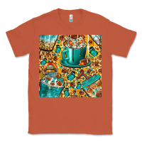 Copper american football coffee cups with butterfly and leopard seamless patt Classic Tee - BundleAndBundleShop