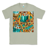 Matcha american football coffee cups with butterfly and leopard seamless patt Classic Tee - BundleAndBundleShop