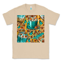 Mushroom american football coffee cups with butterfly and leopard seamless patt Classic Tee - BundleAndBundleShop