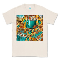 Natural american football coffee cups with butterfly and leopard seamless patt Classic Tee - BundleAndBundleShop