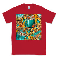 Red american football coffee cups with butterfly and leopard seamless patt Classic Tee - BundleAndBundleShop
