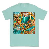 Seafoam american football coffee cups with butterfly and leopard seamless patt Classic Tee - BundleAndBundleShop