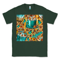 Sports Green american football coffee cups with butterfly and leopard seamless patt Classic Tee - BundleAndBundleShop