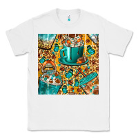 White american football coffee cups with butterfly and leopard seamless patt Classic Tee - BundleAndBundleShop
