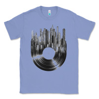 Colony Blue vinyl record cityscape Classic Tee - linhVisuals